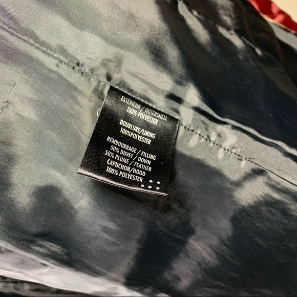 𝅺soia & Kyo Jasmine Down Coat Red Hooded Tombs Hole Puffer Zip Jacket XS - Picture 12 of 14